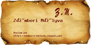 Zámbori Mályva névjegykártya